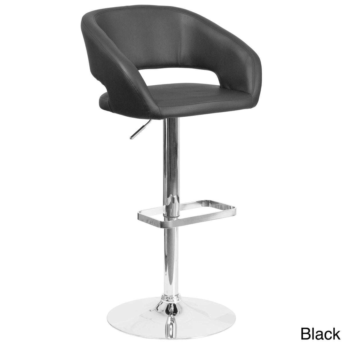 White Adjustable Height Bar Stool W7943