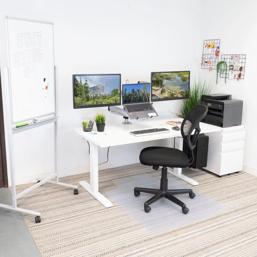 Electric Standing Desk Frame with 55" Desktop, White H31887