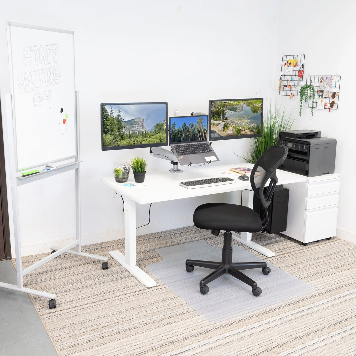 Electric Standing Desk Frame with 55" Desktop, White H31887