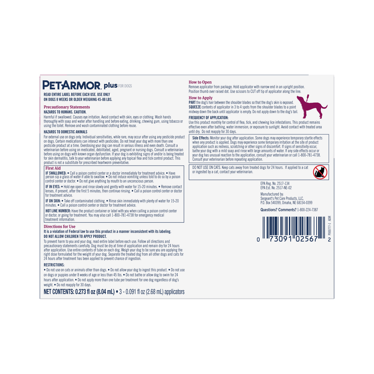 Flea & Tick Prevention for Large Dogs 3 Month Supply R250