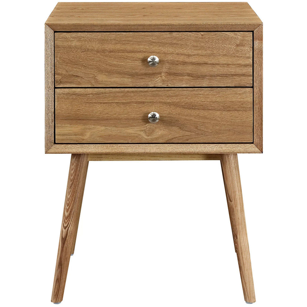 Brown Wood Nightstand Side End Table U425
