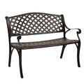 White Cast Aluminum Patio Garden Bench K79820