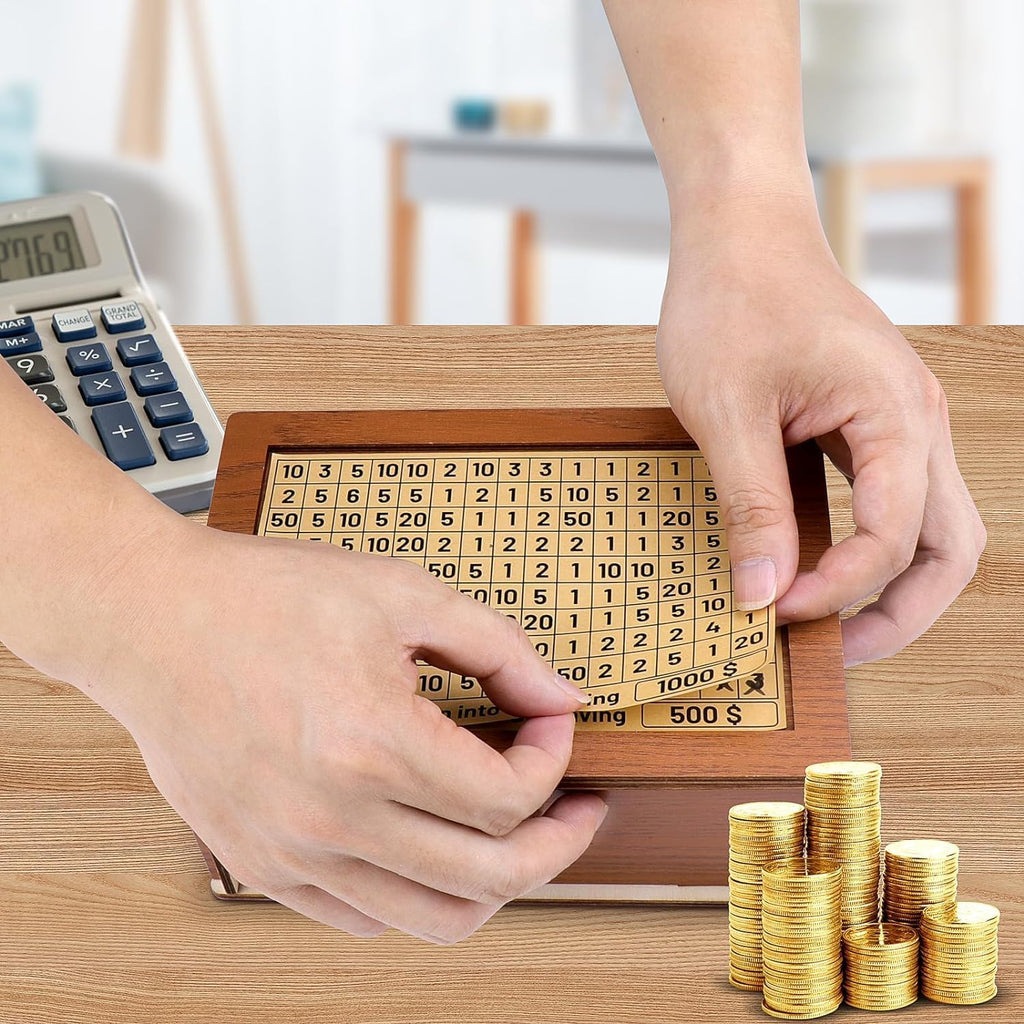 Wooden Savings Box with Coin Counter W199273