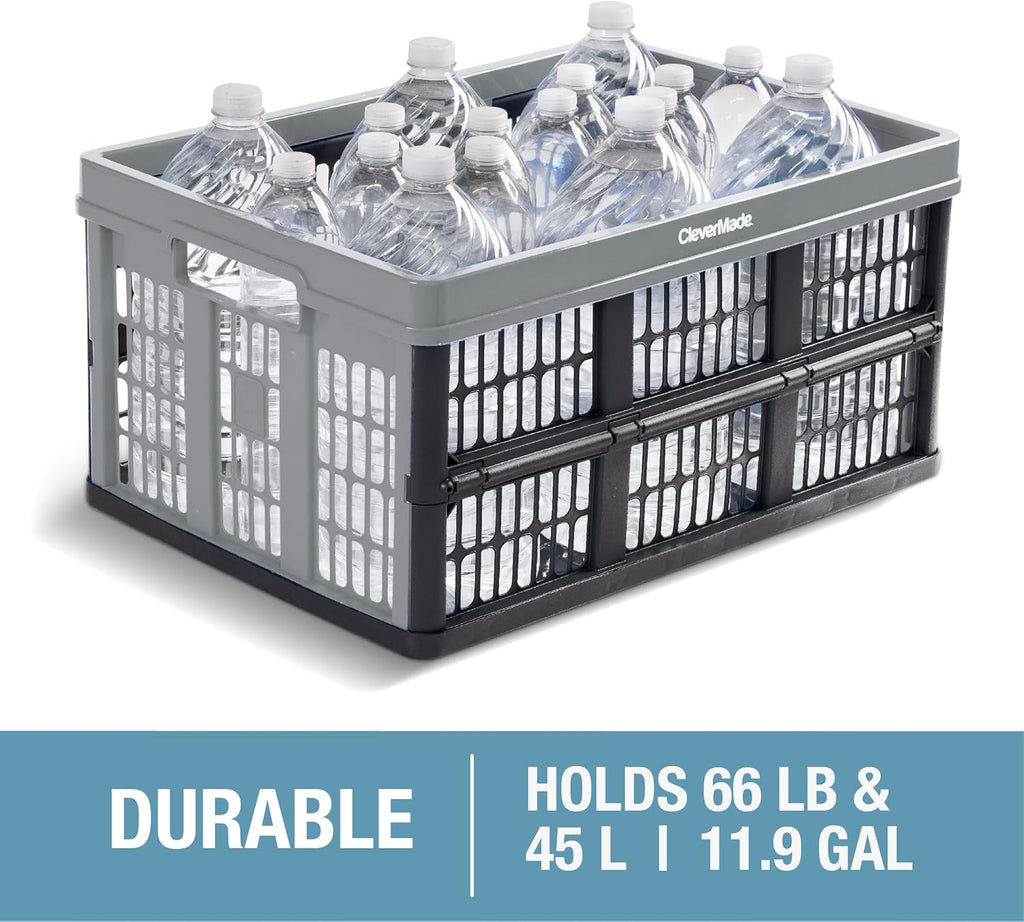 Red Collapsible Utility Crate, 45L, Plastic B9241