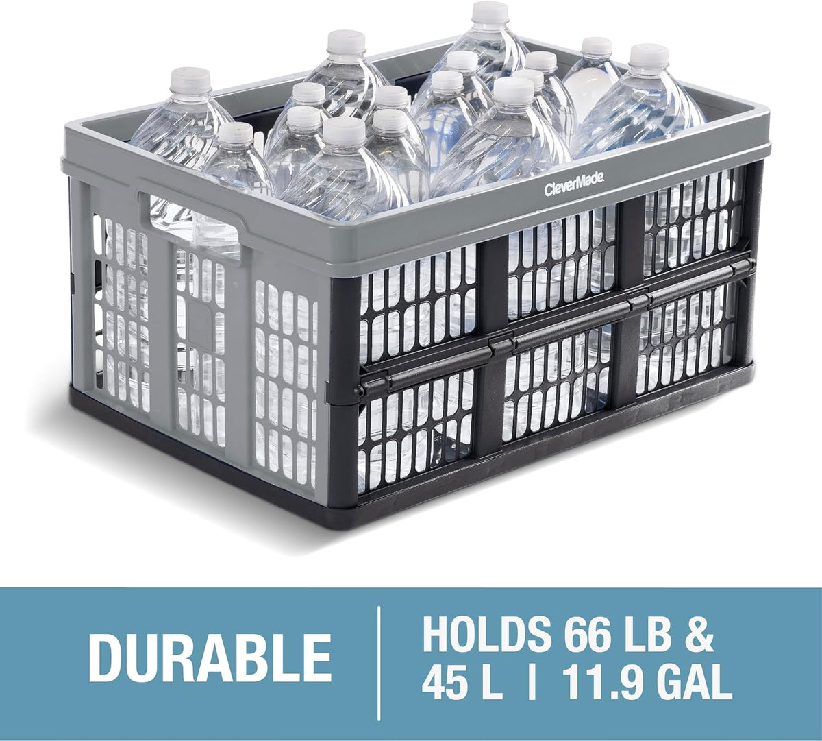 Red Collapsible Utility Crate, 45L, Plastic B9241