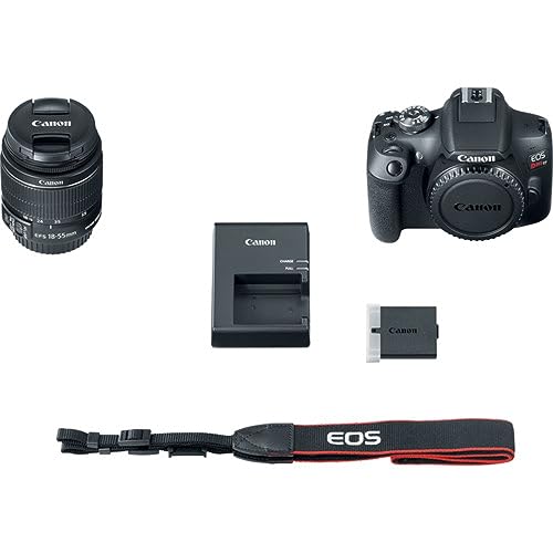 Canon EOS Rebel T7 DSLR Camera with 18-55mm Lens Bundled with 64GB Memory Card + Camera Bag + 58mm UV Filter + Microfiber Cleaning Cloth (5 Items) X234325