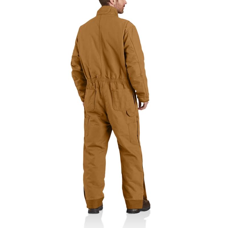 Brown Loose Fit Washed Duck Insulated Coverall F750882