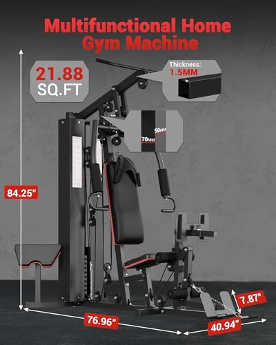 150LBS Weight Stack Multifunctional Home Gym Machine Q771575