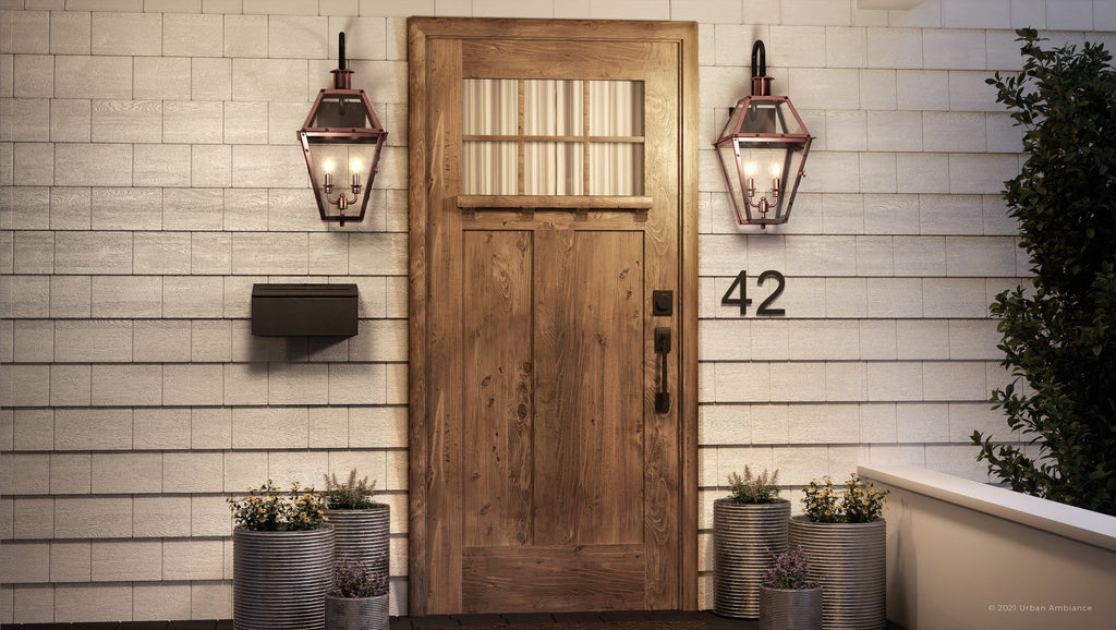 Copper Outdoor Wall Sconce with Clear Glass M91832