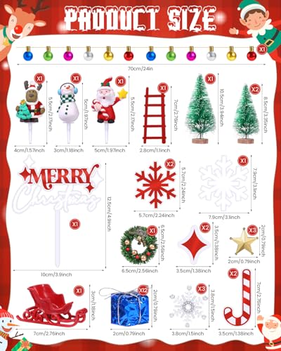 36 PCS Christmas Cake Decorations Kit H380