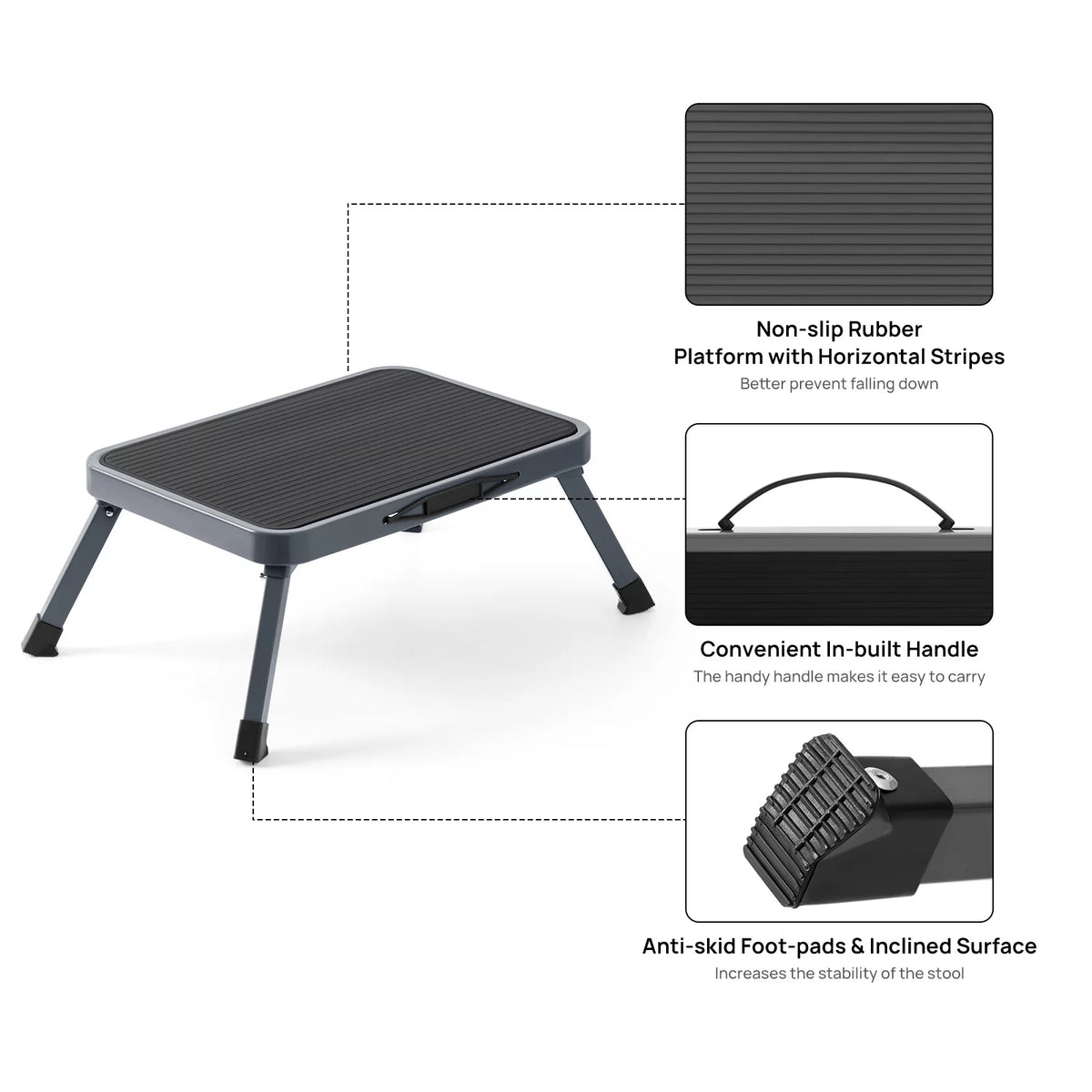 Lightweight Folding Steel Step Stool 330-Pound Capacity N83556