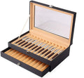Leather Pen Display Case Storage Organizer Box with Drawer (Black, 36 Slot) Q4060