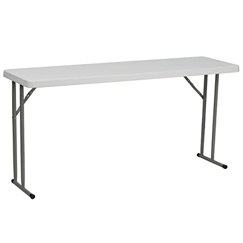 5' White Plastic Folding Training Table Y74368