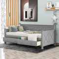 Grey Wood Daybed with Two Storage Drawers E1650