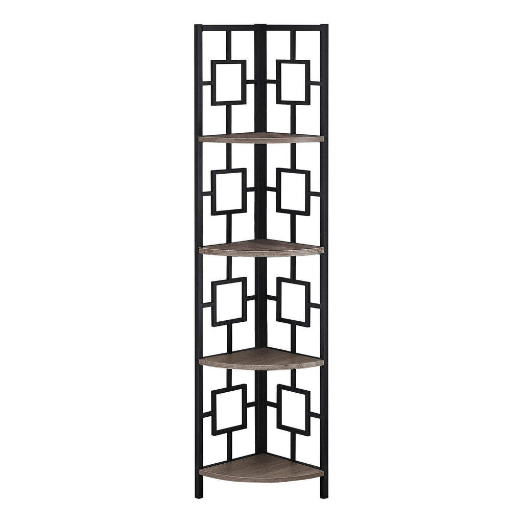 Dark Taupe 4-Tier Metal Etagere Bookshelf C908