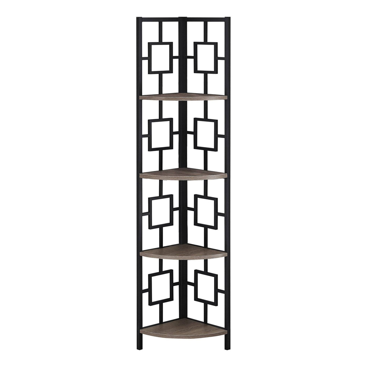 Dark Taupe 4-Tier Metal Etagere Bookshelf C908