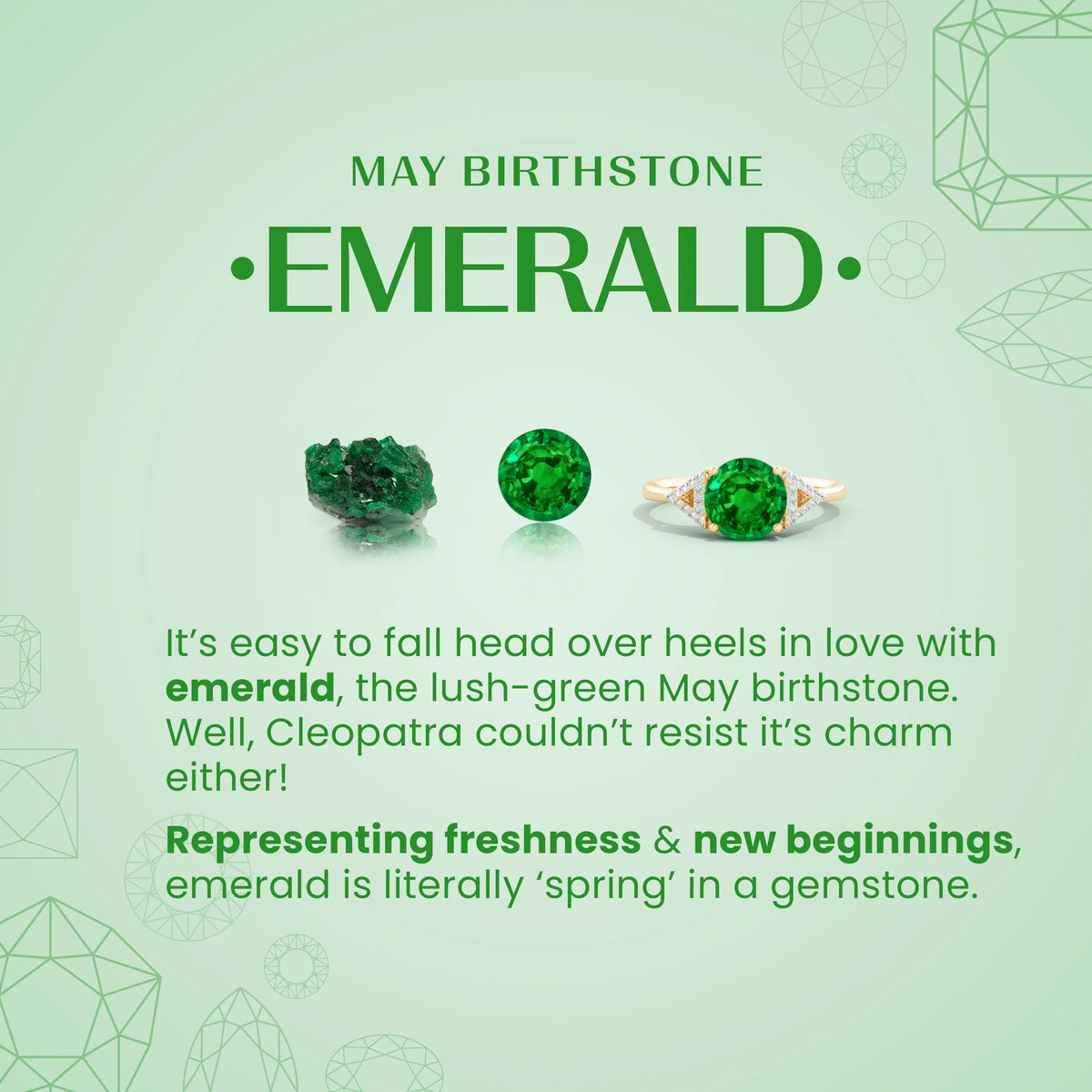 Natural Emerald Ring in 14K Yellow Gold, Size 6, 2mm C177319