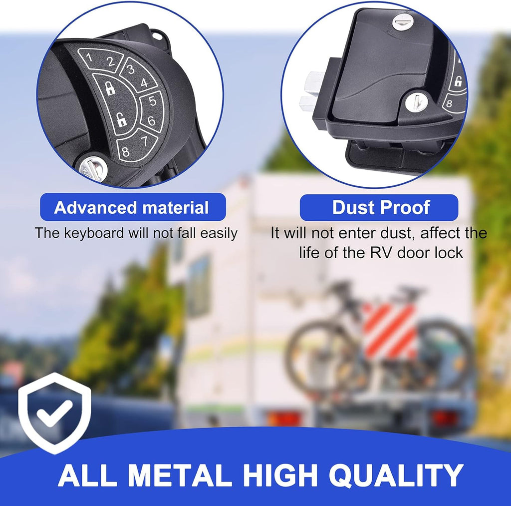 RV Keyless Entry Door Lock with Backlit Keypad and 2 Key Fobs P7601