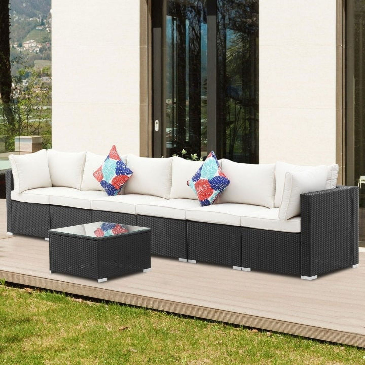 Blue 2-piece Wicker Sofa Conversation Set L7265