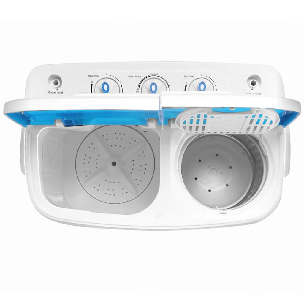 Semi-Automatic Washing Machine 8lbs Compact Laundry Machine with Spinner and Drain Pump S910219