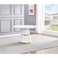 White Gold Round Wood Dining Table D797