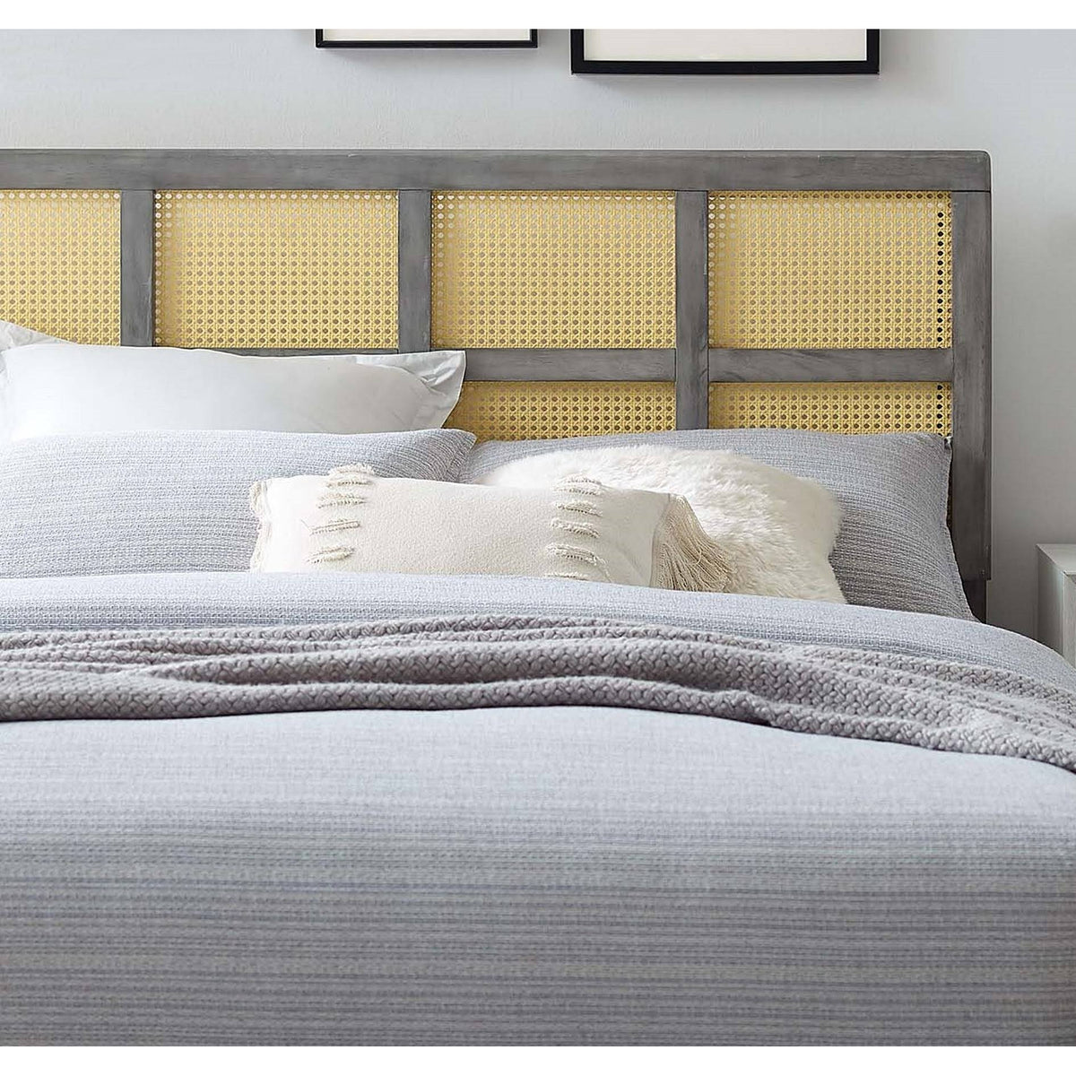 Grey Wooden Queen Size Headboard X8833