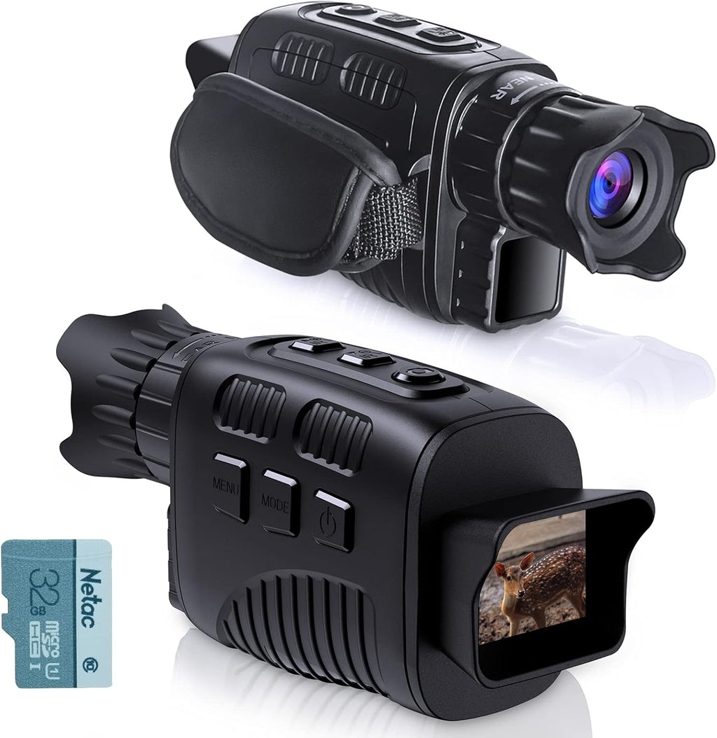 Night Vision Monocular Goggles, Infrared Digital Monocular, HD Photo & Video with 32GB Card, Pack of 2 E2291