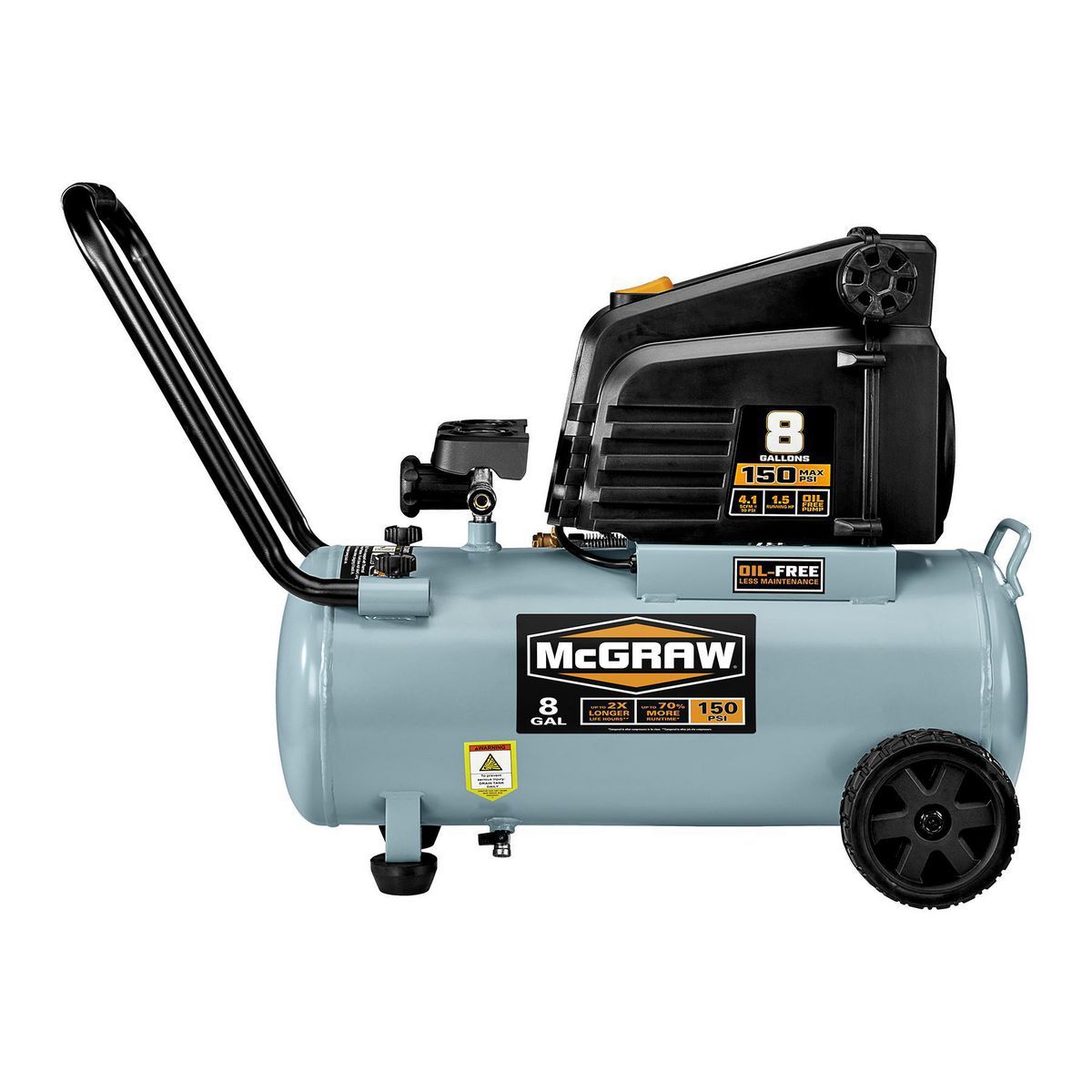 8 Gallon 150 PSI Oil-Free Air Compressor W827363