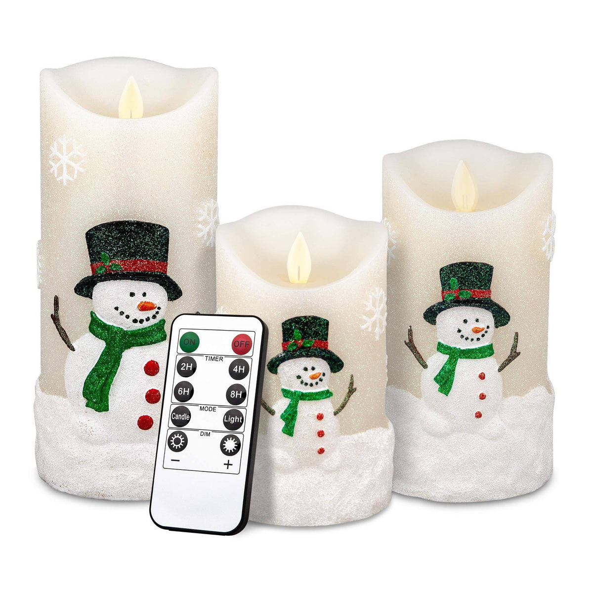 Flameless Candles Set of 3 with Timer and Remote D217481
