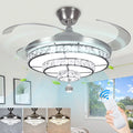 Crystal Ceiling Fan with Light and Remote, 3-Blade Y929303