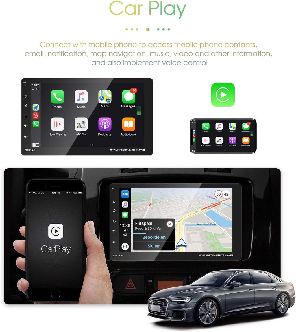 Single Din Car Stereo with 9 Inch Touch Screen and Backup Camera C34629
