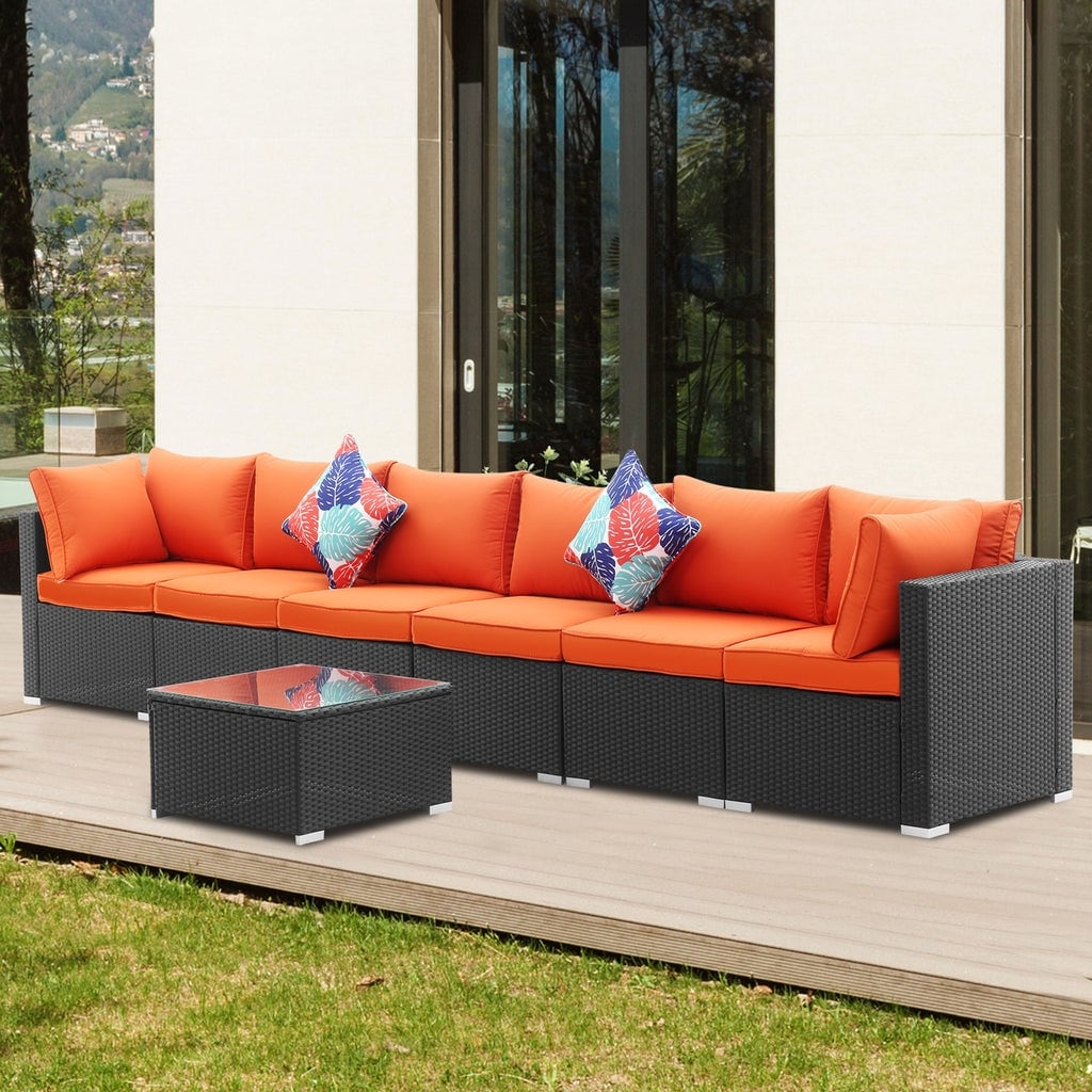 Blue 2-piece Wicker Sofa Conversation Set L7265