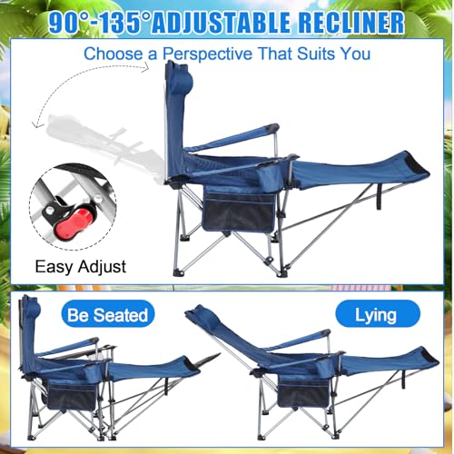 2 Set Folding Camping Chair with Umbrella and Foot Rest M881