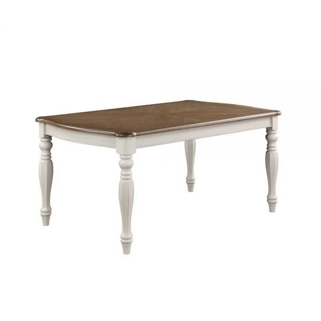 68 Inch Rustic Brown Rubberwood Dining Table R89782