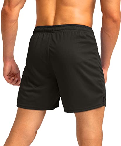 Men's Running Shorts with Zipper Pockets Quick Dry 5" Shorts W78845