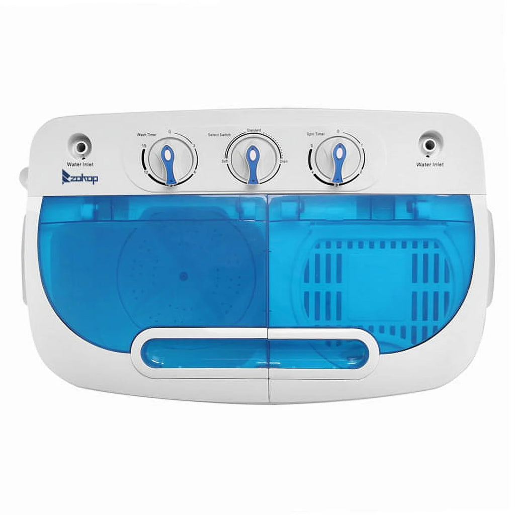 Semi-Automatic Washing Machine 8lbs Compact Laundry Machine with Spinner and Drain Pump S910219