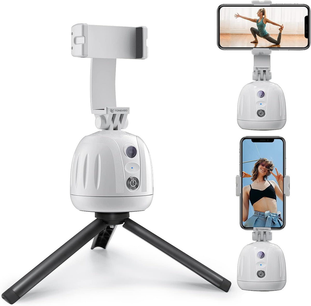 White 360° Rotation Phone Mount Tripod, Pack of 2 I1174