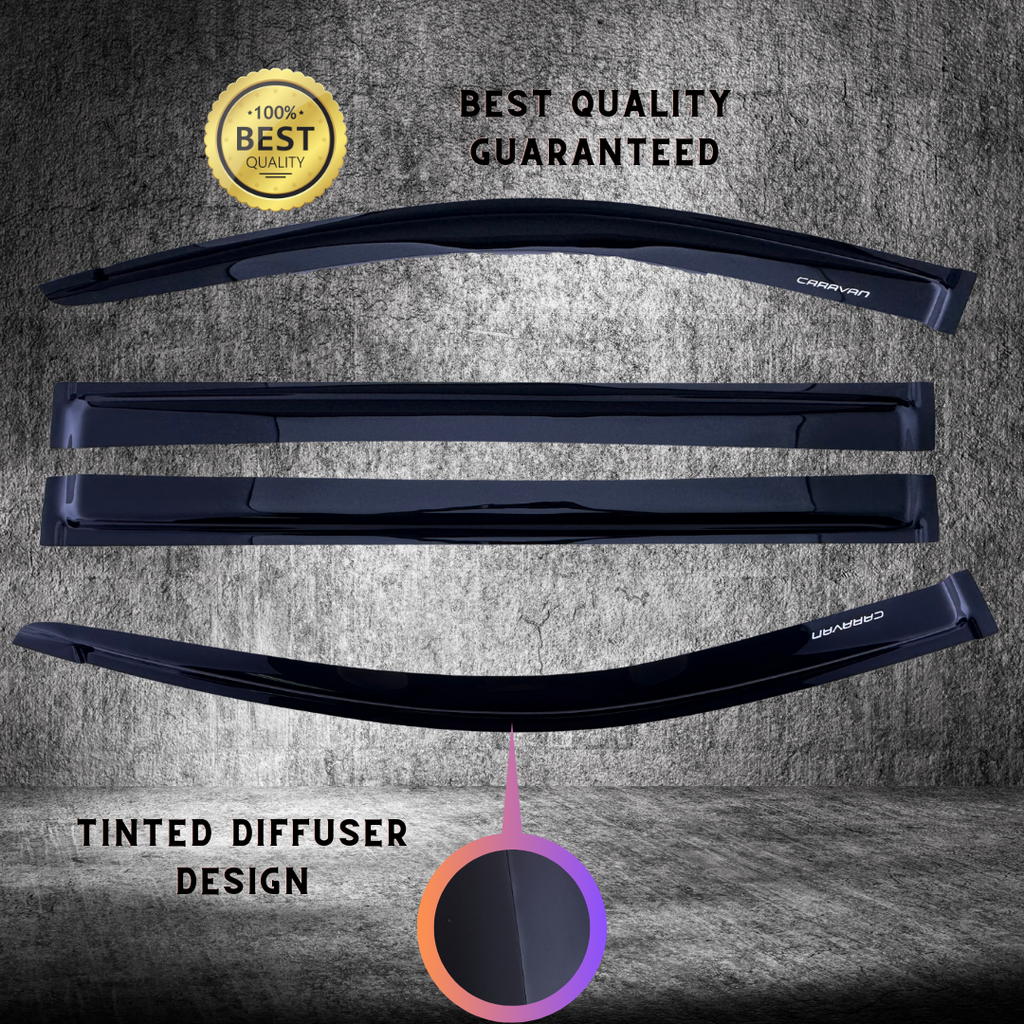 Tinted Black Side Window Rain Deflectors N9306