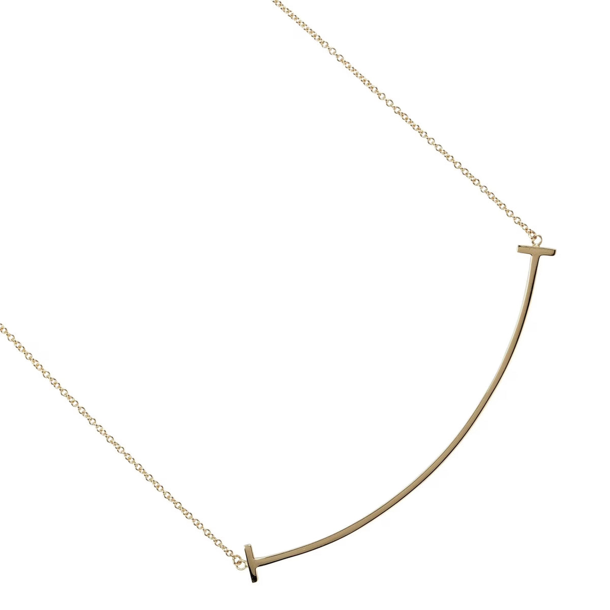 T Smile Large Necklace 6.9cm K18 YG Yellow Gold Approx. 3.8g L154052