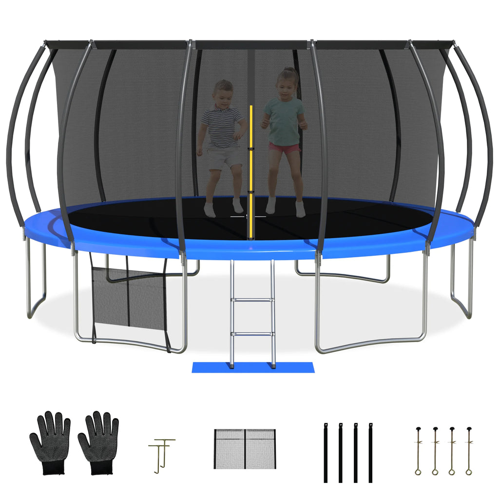 16 FT Trampoline with Safety Enclosure Net and Ladder C376