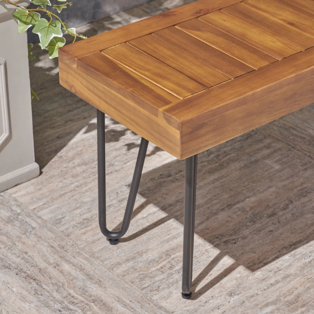 Wood and Metal Bench R316