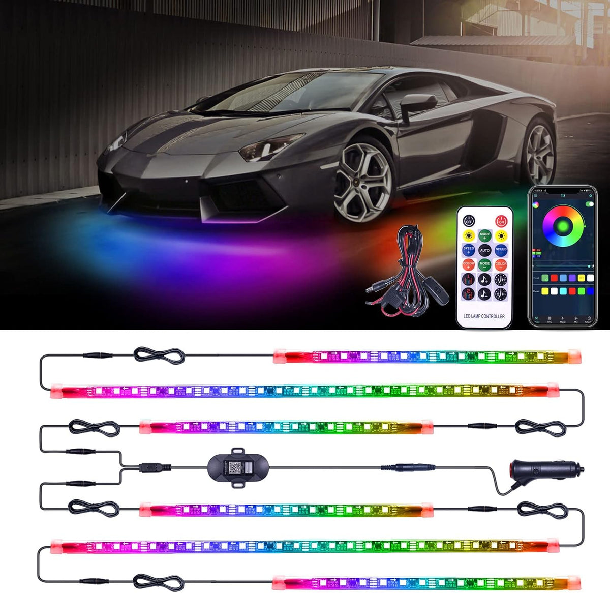 6 Pcs Exterior Car LED Lights Kit W3631