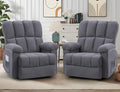 Oversized Chenille Swivel Rocker Recliner Chair, Grey N7677