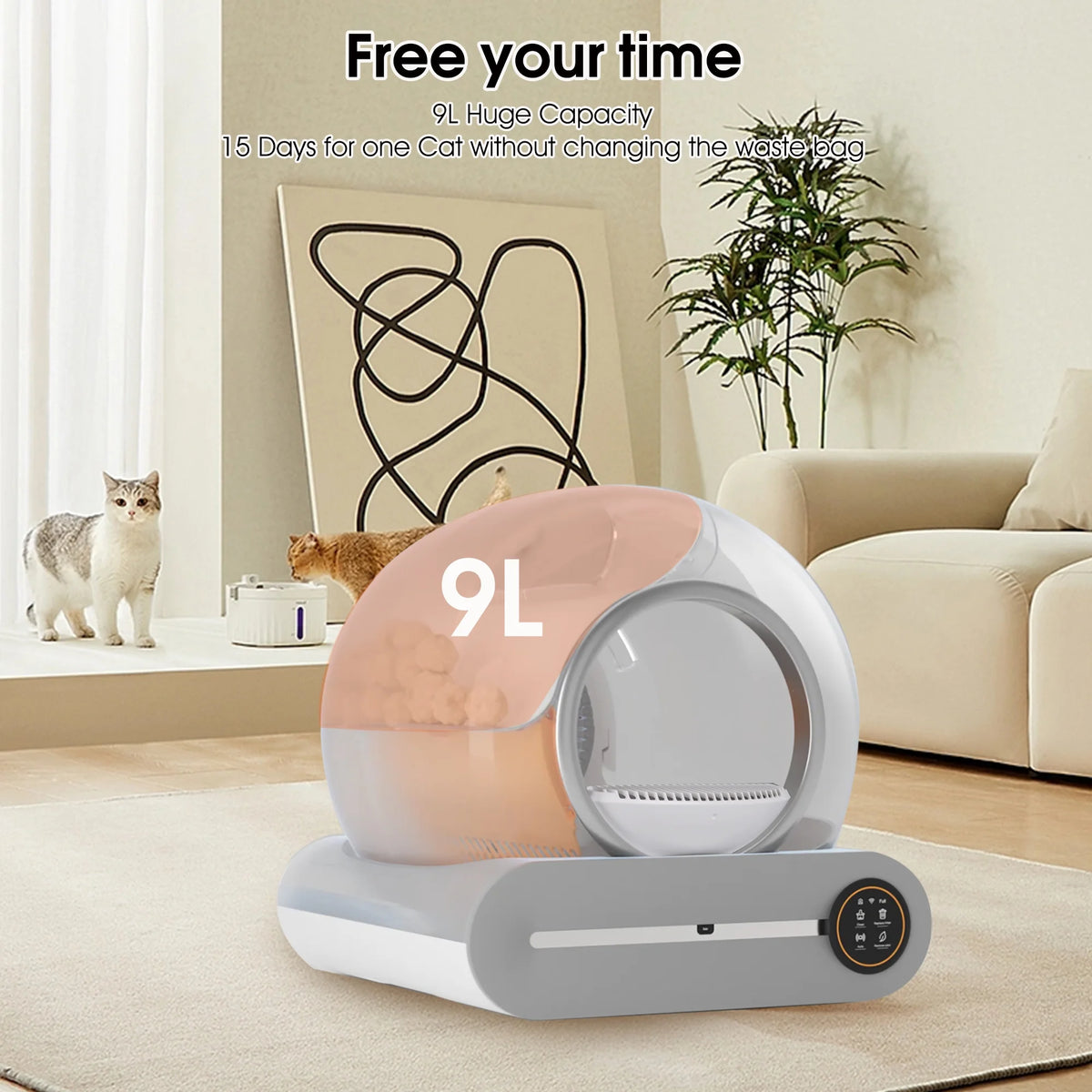 Automatic Self Cleaning Cat Litter Box with App Control L8809