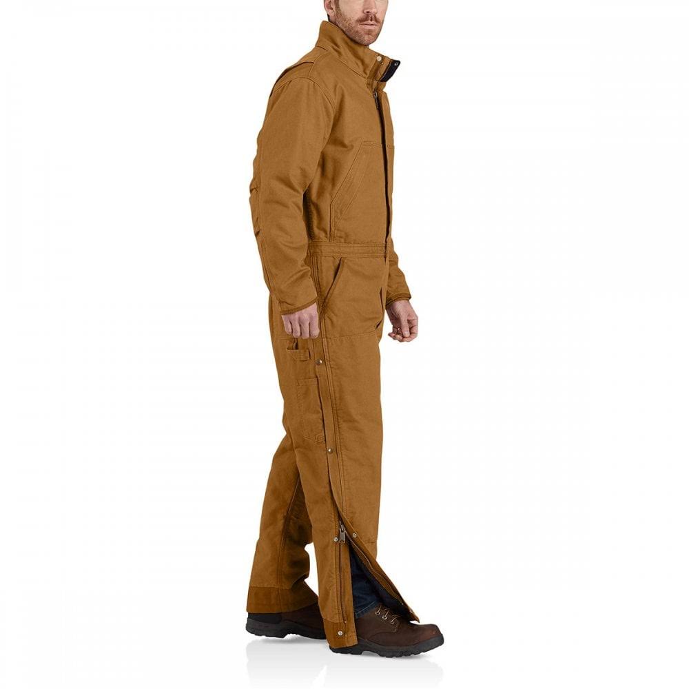 Brown Loose Fit Washed Duck Insulated Coverall F750882
