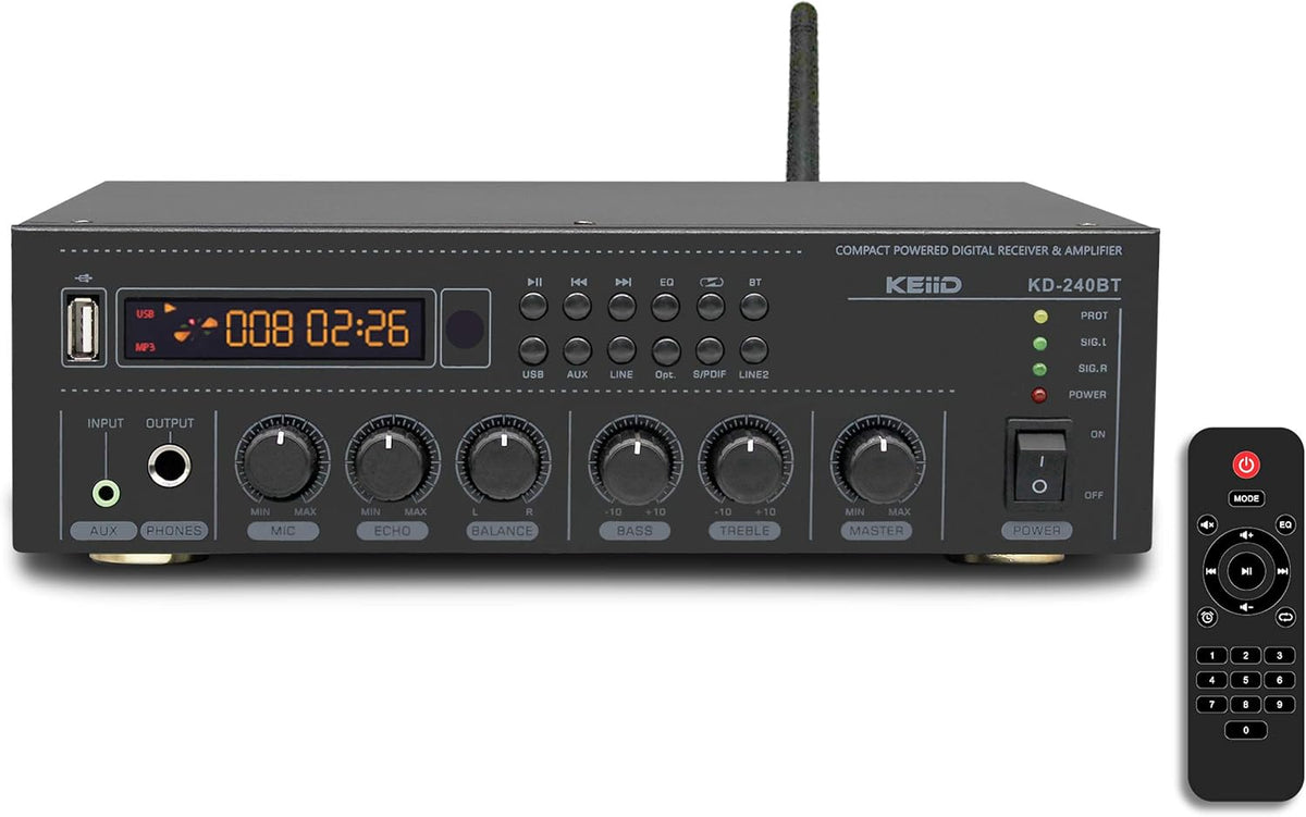 Bluetooth Stereo Digital Amplifier Receiver 2X 40W with Remote Control Z874
