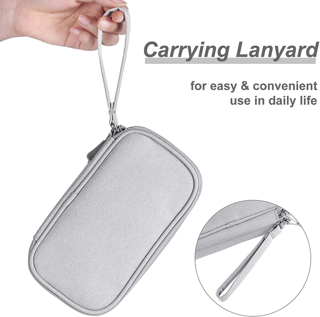 Compact Light Grey Travel Electronics Organizer Bag G612613