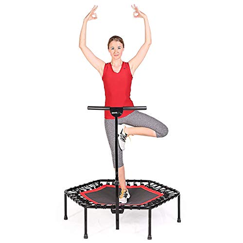 Blue/Green/Red Indoor Trampoline with Height Adjustable Bar D662