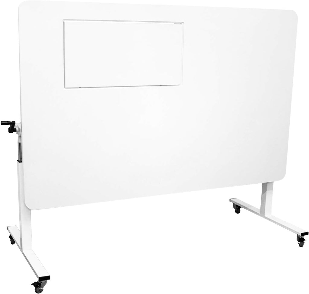 White Height Adjustable Cutting Table Sewing Workstation S1062