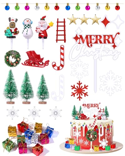36 PCS Christmas Cake Decorations Kit H380